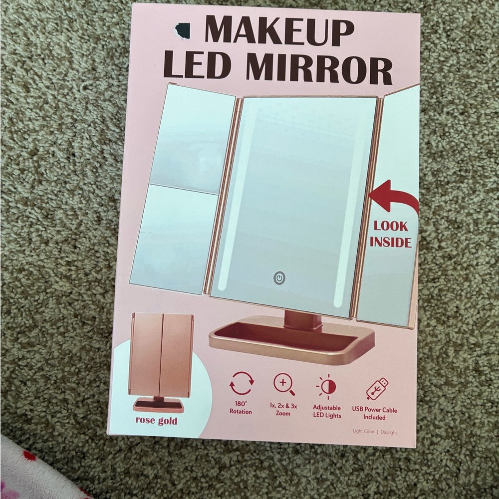 Rose Gold Makeup LED Mirror